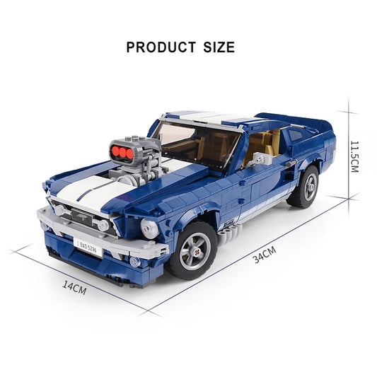 Ford Mustang GT Racing monterade byggstenar Toys of Technology Machinery Group