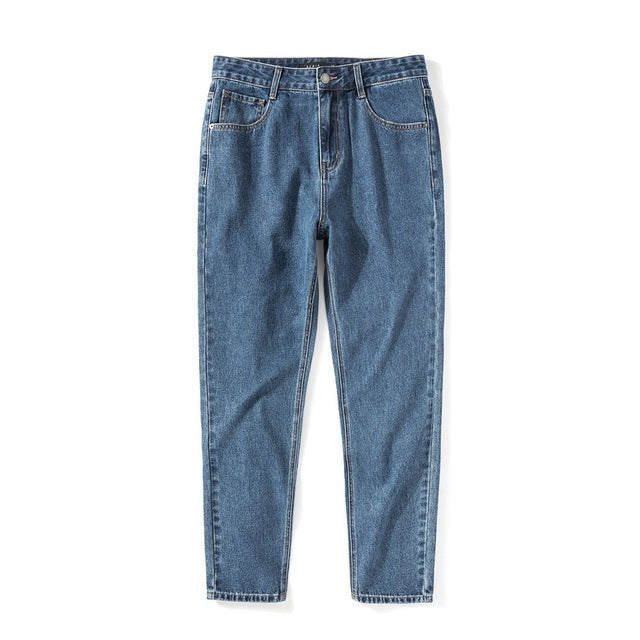 Denim Jeans Herr Nya Loose Cotton Jeans Man Höst Tap
