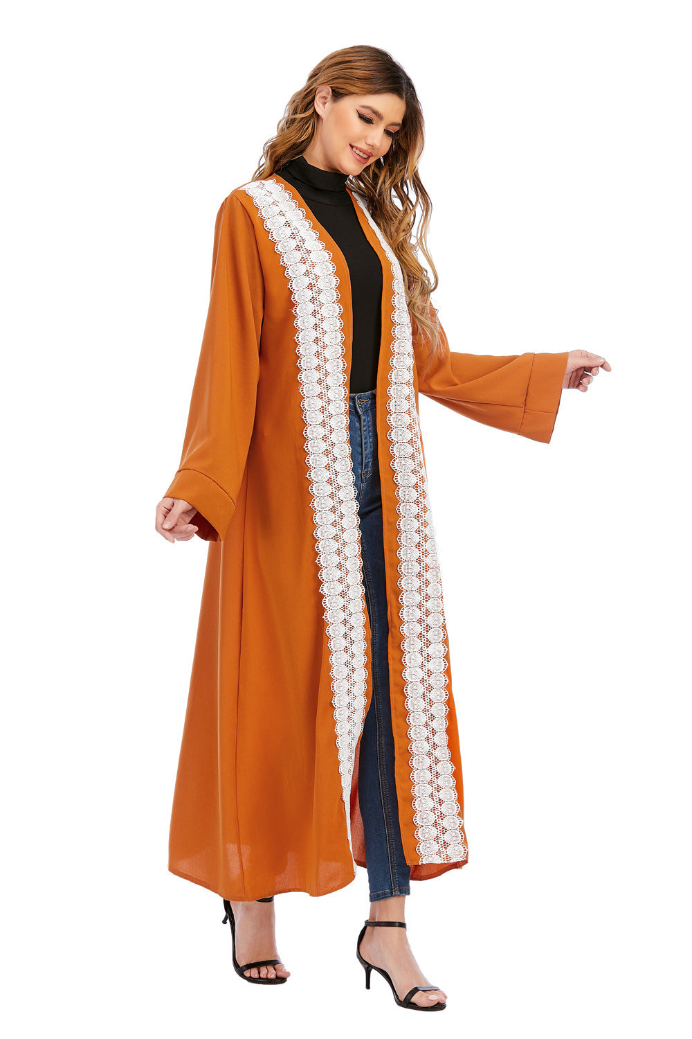 Muslimischen Abaya Strickjacke Lange Jacke Große Größe Nahen Osten Robe Mode Türkische Frauen