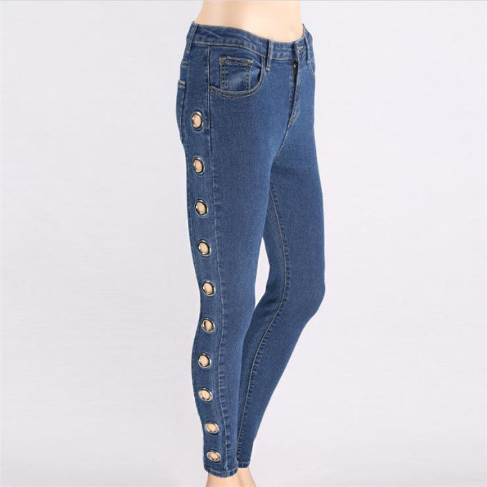 Modische enge Hoop-Jeans für Damen