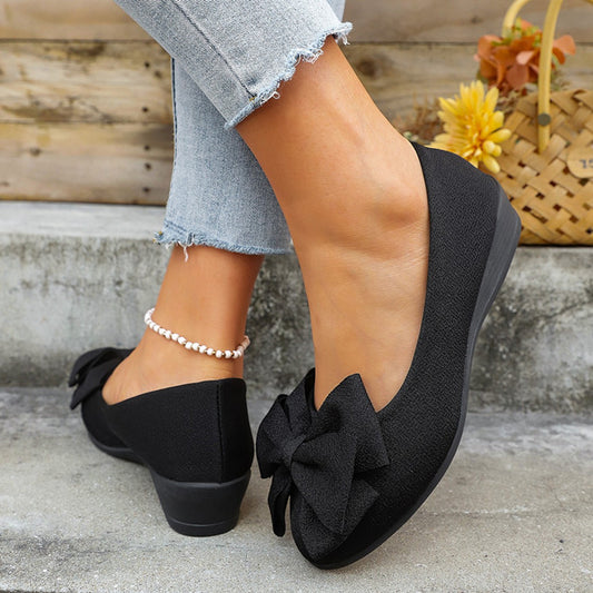 Nya Bowknot Flats Skor Mode Casual Rund Toe Slip-on Skor Loafers för kvinnor