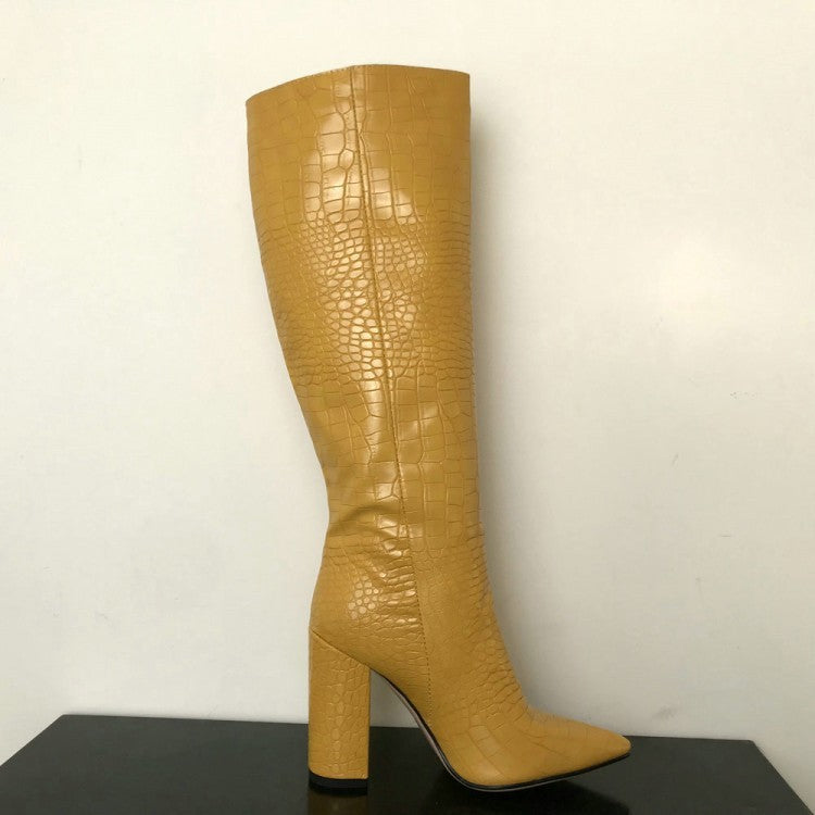Große klobige Stiefel für hohe Stiefel für Damen