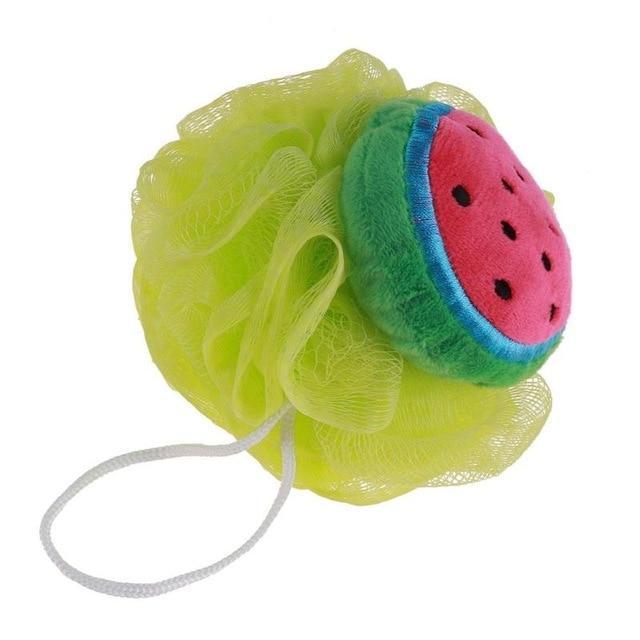 Cute Fruit Design Bath Ball Body Brush Wash Cleaning Multicolor Anti Loose Soft Shower Sponge Back Rub for Women Girl Supply
