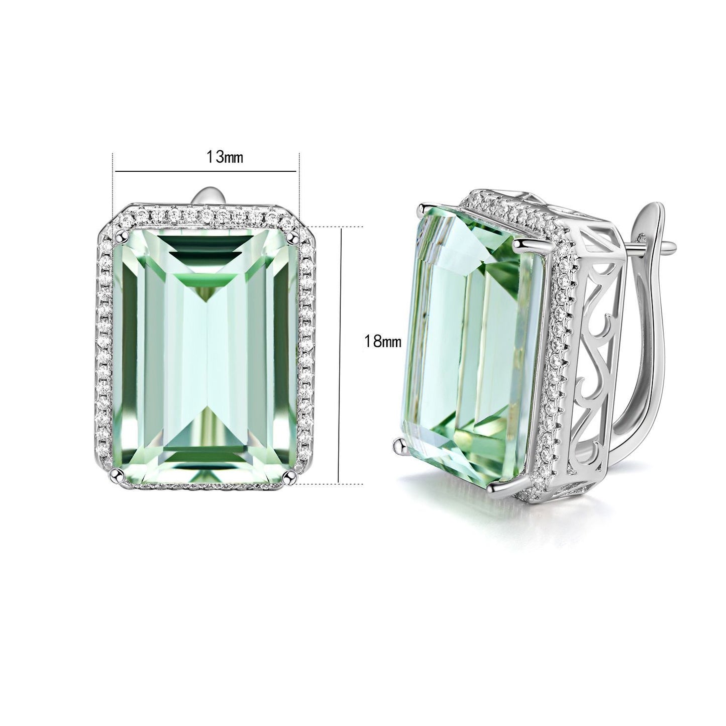 Green Crystal Earrings 925 Silver | Luxury Design