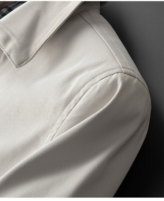 Trendig avslappnad lös trenchcoat för män i mellanlängd