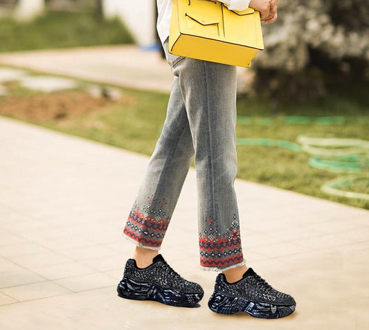 Dam Sportskor Casual Gamla Skor Dam Lågtoppar Tjocksulade Shallow Mouth Skor Dam