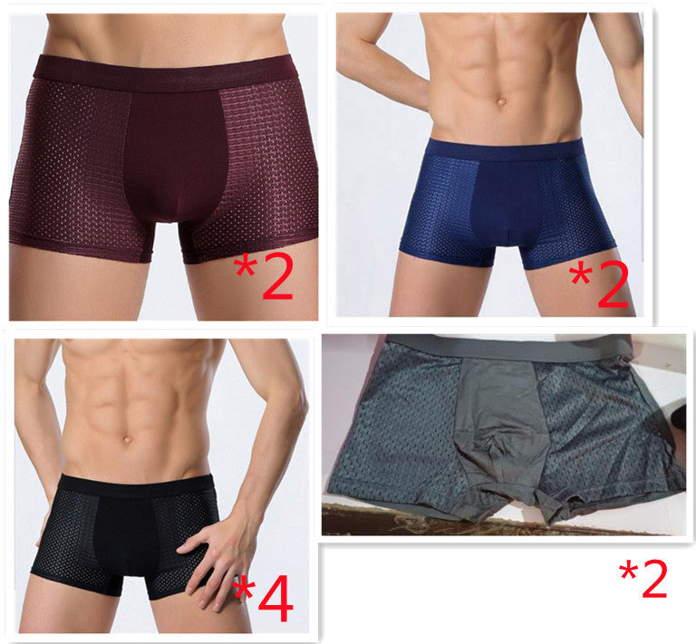 Summer Men's Underpants Mesh Toe Mid-Waist Men's Boxer Shorts