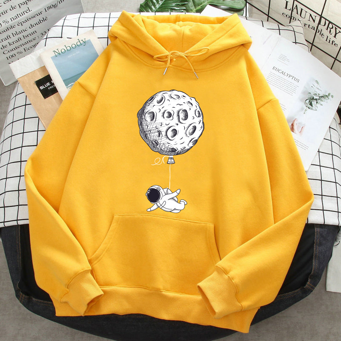 Tryckta hoodies Lös Casual för män och kvinnor