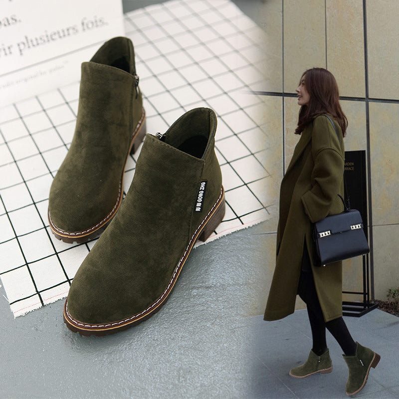 Vintage Ankle Boots – Stylische Chunky Heel Frosted Schuhe für Herbst & Winter