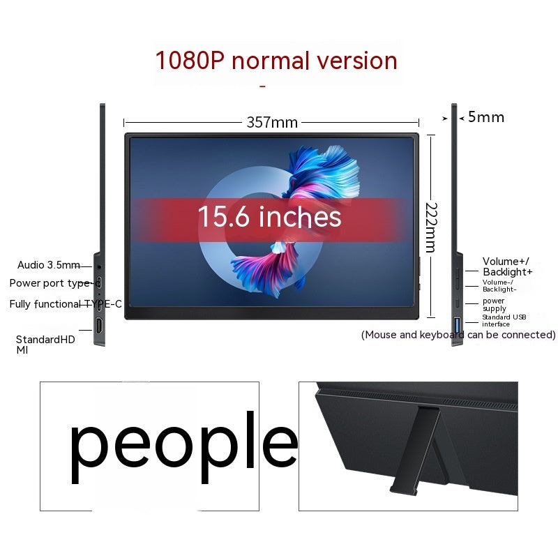 Tragbarer Touch-Monitor für Mobiltelefone, Computerspiele, externer Erweiterungsbildschirm
