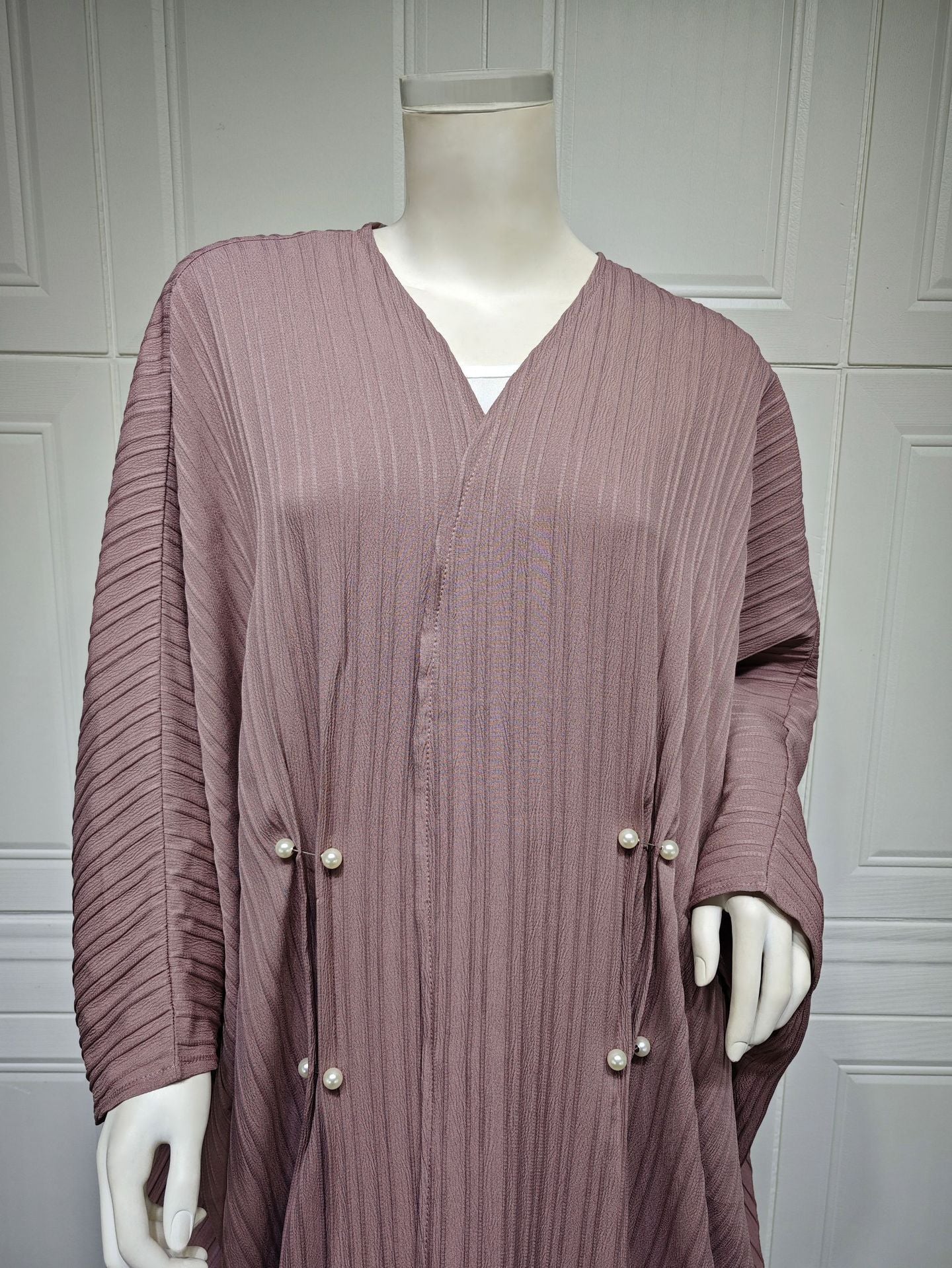 Modest turkisk randig Abaya Cardigan Robe