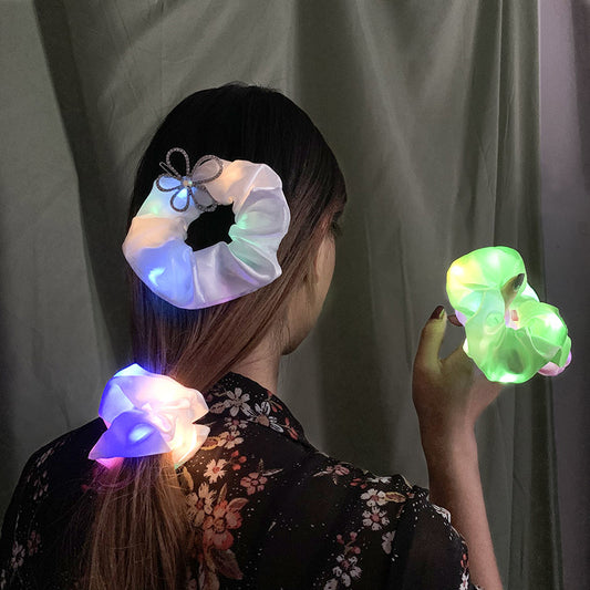 LED Luminous Scrunchies Hairband - Elastic Hair Bands  Hair Ties