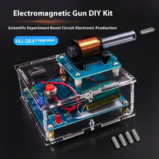 Electromagnetic Gun DIY Kit Remote Projectile High Voltage Coil Boost Circuit Board Making Welding Electronic Science Experiment