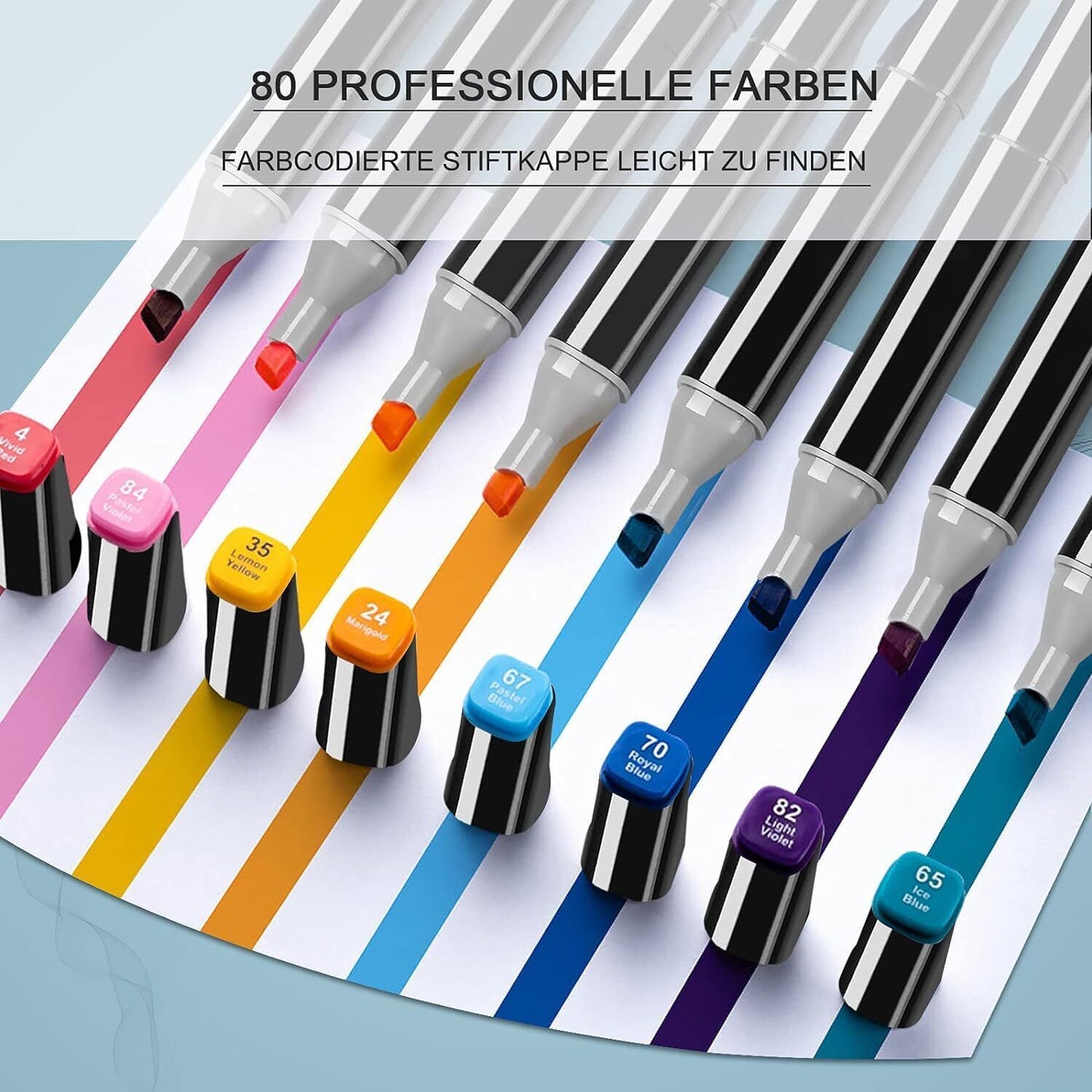 80 Farben Acrylstifte Marker Set Permanentstift DIY Graffiti Skizze Dual Pen