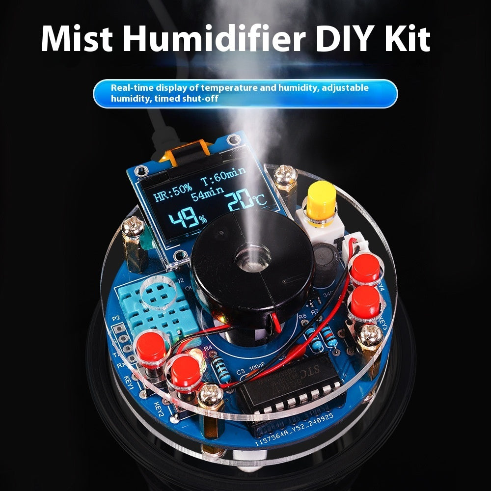 USB Humidifier Atomization Electronic DIY Kit OLED Display Temperature And Humidity Circuit Board Making Welding Practice