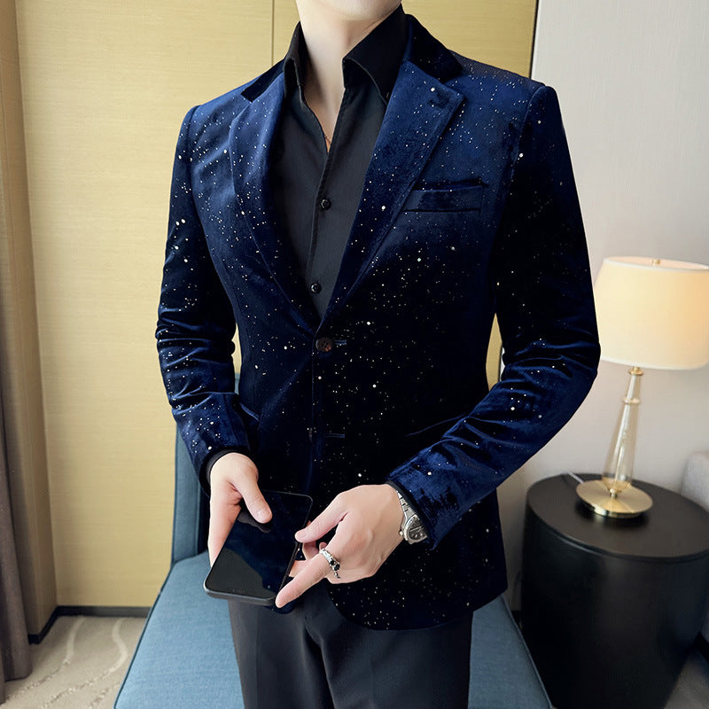 Men's Slim-fit Fashion Bronzing Stage Suit Jacket