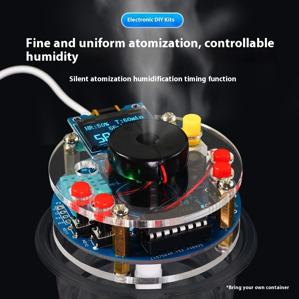 USB Humidifier Atomization Electronic DIY Kit OLED Display Temperature And Humidity Circuit Board Making Welding Practice