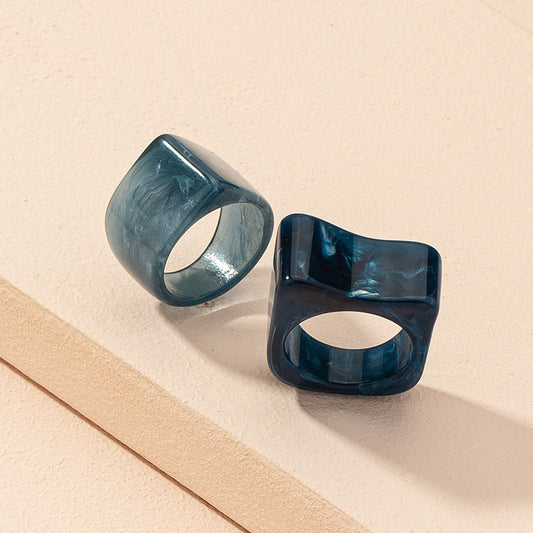Exaggerated Fashion Acrylic Resin Ring Set Women
