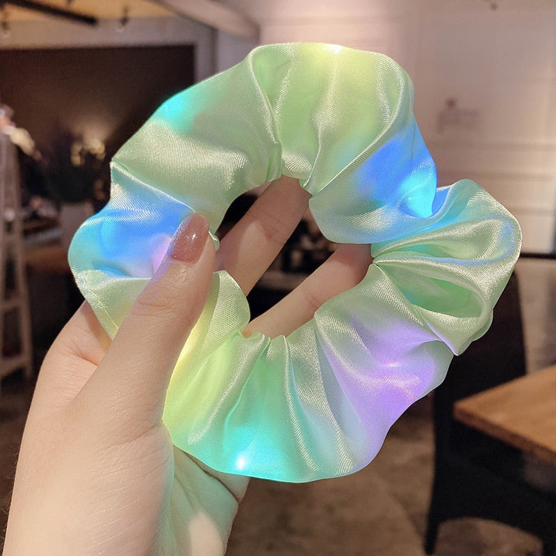 LED Luminous Scrunchies Hairband - Elastic Hair Bands  Hair Ties